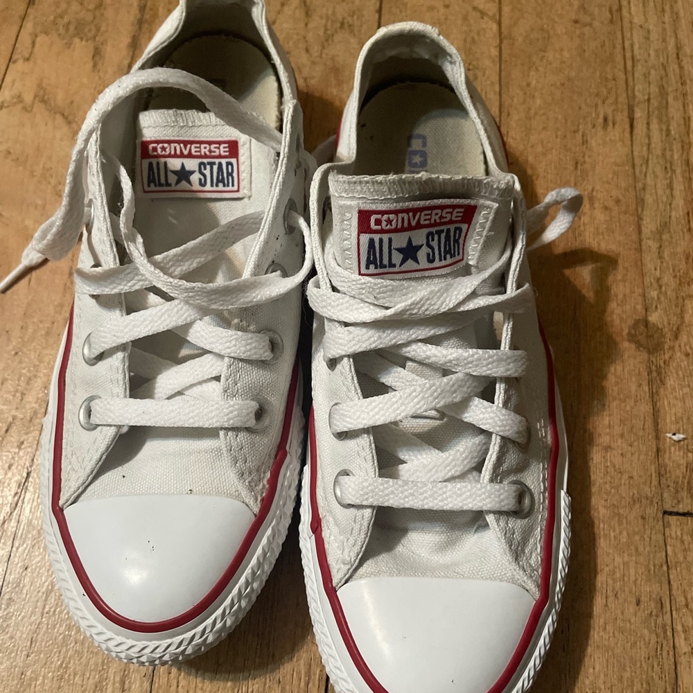 Converse Kids White and Red Sneakers
